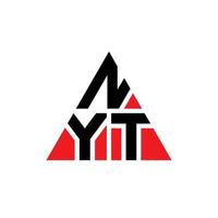 diseño de logotipo de letra de triángulo nyt con forma de triángulo. monograma de diseño de logotipo de triángulo nyt. plantilla de logotipo de vector de triángulo nyt con color rojo. logo triangular de nyt logo simple, elegante y lujoso.