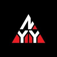 diseño de logotipo de letra de triángulo nyy con forma de triángulo. monograma de diseño de logotipo de triángulo nyy. plantilla de logotipo de vector de triángulo nyy con color rojo. logotipo triangular nyy logotipo simple, elegante y lujoso.