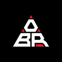 obr diseño de logotipo de letra triangular con forma de triángulo. monograma de diseño de logotipo de triángulo obr. plantilla de logotipo de vector de triángulo obr con color rojo. obr logo triangular logo simple, elegante y lujoso.