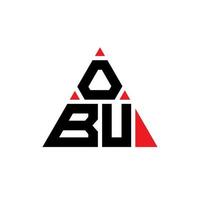 obu diseño de logotipo de letra triangular con forma de triángulo. monograma de diseño del logotipo del triángulo obu. plantilla de logotipo de vector de triángulo obu con color rojo. logotipo triangular obu logotipo simple, elegante y lujoso.