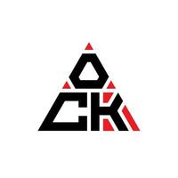 diseño de logotipo de letra de triángulo ock con forma de triángulo. monograma de diseño de logotipo de triángulo ock. Plantilla de logotipo de vector de triángulo ock con color rojo. logotipo triangular ock logotipo simple, elegante y lujoso.