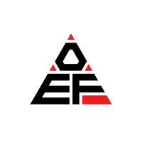 diseño de logotipo de letra triangular oef con forma de triángulo. monograma de diseño del logotipo del triángulo oef. plantilla de logotipo de vector de triángulo oef con color rojo. logotipo triangular oef logotipo simple, elegante y lujoso.