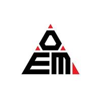 diseño de logotipo de letra triangular oem con forma de triángulo. monograma de diseño de logotipo de triángulo oem. plantilla de logotipo de vector de triángulo oem con color rojo. logotipo triangular oem logotipo simple, elegante y lujoso.