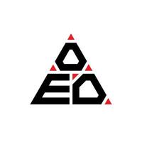 diseño de logotipo de letra triangular oeo con forma de triángulo. monograma de diseño del logotipo del triángulo oeo. plantilla de logotipo de vector de triángulo oeo con color rojo. logotipo triangular oeo logotipo simple, elegante y lujoso.