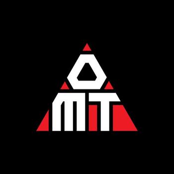 OMT triangle letter logo design with triangle shape. OMT triangle logo design monogram. OMT triangle vector logo template with red color. OMT triangular logo Simple, Elegant, and Luxurious Logo.