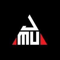 diseño de logotipo de letra triangular jmu con forma de triángulo. monograma de diseño del logotipo del triángulo jmu. plantilla de logotipo de vector de triángulo jmu con color rojo. logotipo triangular jmu logotipo simple, elegante y lujoso.