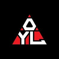 OYL triangle letter logo design with triangle shape. OYL triangle logo design monogram. OYL triangle vector logo template with red color. OYL triangular logo Simple, Elegant, and Luxurious Logo.