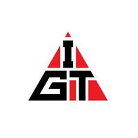 IGT triangle letter logo design with triangle shape. IGT triangle logo design monogram. IGT triangle vector logo template with red color. IGT triangular logo Simple, Elegant, and Luxurious Logo.