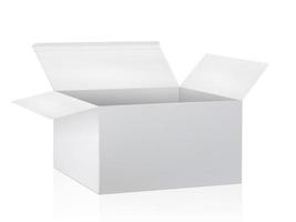 blank packaging boxes - open mockup, isolated on white background photo