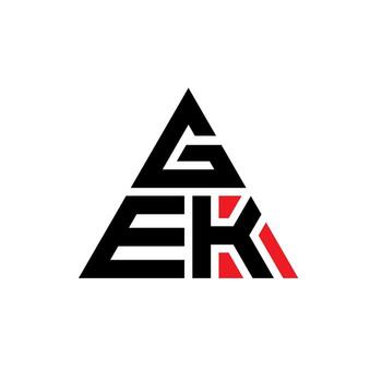 diseño de logotipo de letra de triángulo gek con forma de triángulo. monograma de diseño de logotipo de triángulo gek. plantilla de logotipo de vector de triángulo gek con color rojo. logotipo triangular gek logotipo simple, elegante y lujoso.