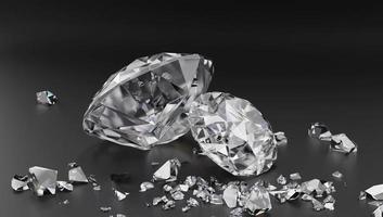 3d render, Sparkling diamond broken photo