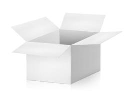 blank packaging boxes - open mockup, isolated on white background photo