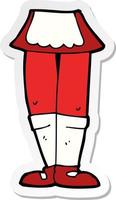 sticker of a cartoon female legs vector