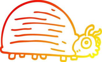 warm gradient line drawing cartoon huge beetle vector