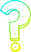 cold gradient line drawing cartoon question mark vector