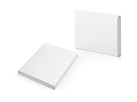 blank packaging white cardboard box isolated on white background ready for packaging design photo