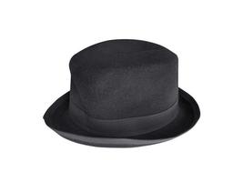 sombrero negro aislado fondo blanco foto