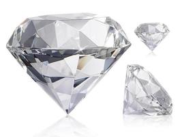 Dazzling diamond on white background photo