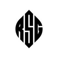 RSG circle letter logo design with circle and ellipse shape. RSG ellipse letters with typographic style. The three initials form a circle logo. RSG Circle Emblem Abstract Monogram Letter Mark Vector. vector