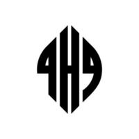 diseño de logotipo de letra de círculo qhq con forma de círculo y elipse. letras elipses qhq con estilo tipográfico. las tres iniciales forman un logo circular. vector de marca de letra de monograma abstracto del emblema del círculo qhq.