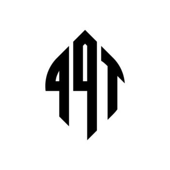 QQT circle letter logo design with circle and ellipse shape. QQT ellipse letters with typographic style. The three initials form a circle logo. QQT Circle Emblem Abstract Monogram Letter Mark Vector. vector