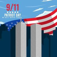 Patriot Day We Will Never Forget Concept vector