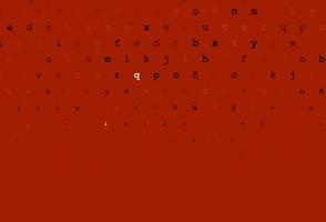 Dark red vector background with signs of alphabet.