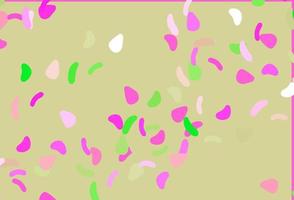 Light Pink, Green vector pattern with chaotic shapes.