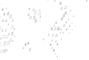 Light Silver, Gray vector backdrop with music notes.