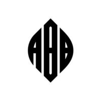 diseño de logotipo de letra de círculo abb con forma de círculo y elipse. abb letras elipses con estilo tipográfico. las tres iniciales forman un logo circular. vector de marca de letra de monograma abstracto del emblema del círculo abb.