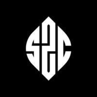 SZC circle letter logo design with circle and ellipse shape. SZC ellipse letters with typographic style. The three initials form a circle logo. SZC Circle Emblem Abstract Monogram Letter Mark Vector. vector