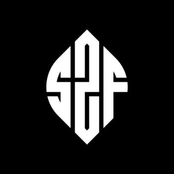 SZF circle letter logo design with circle and ellipse shape. SZF ellipse letters with typographic style. The three initials form a circle logo. SZF Circle Emblem Abstract Monogram Letter Mark Vector. vector