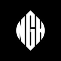 NGX circle letter logo design with circle and ellipse shape. NGX ellipse letters with typographic style. The three initials form a circle logo. NGX Circle Emblem Abstract Monogram Letter Mark Vector. vector