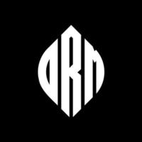 ORM circle letter logo design with circle and ellipse shape. ORM ellipse letters with typographic style. The three initials form a circle logo. ORM Circle Emblem Abstract Monogram Letter Mark Vector. vector