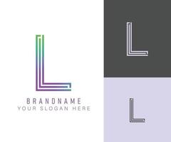 Monogram logo alphabet letter L with neon color, suitable for logos, titles and headers vector