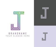 Monogram logo alphabet letter J with neon color, suitable for logos, titles and headers vector