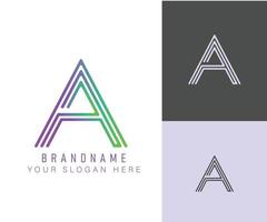 letra del alfabeto del logotipo del monograma a con color neón, adecuado para logotipos, títulos y encabezados vector