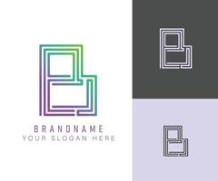 letra del alfabeto del logotipo del monograma b con color neón, adecuado para logotipos, títulos y encabezados vector