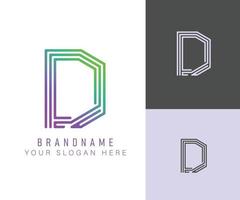 Monogram logo alphabet letter D with neon color, suitable for logos, titles and headers vector