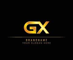 GX Letter gold logo template. Initial letter Luxury logo template. vector