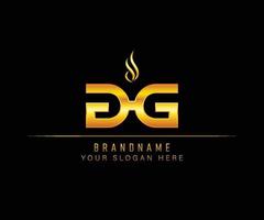 GG Letter gold logo template. Initial letter Luxury logo template. vector