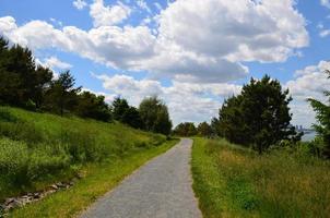 Winding Hiking Path on Spectacle Island in Boston photo