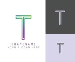 Monogram logo alphabet letter T with neon color, suitable for logos, titles and headers vector