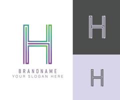 monogram logo alfabeto letra h con color neón, adecuado para logotipos, títulos y encabezados vector