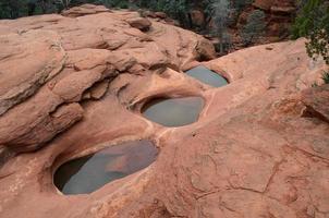 Tiered Puddles and Pools of Water in Red Rock photo