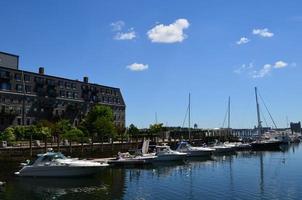 Boats Docked in Boston Harbor During the Summer photo