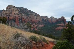 Trail Going Down a Hill into Sedona Rocks photo