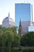 Boston Garden with a Weeping Willow Tree photo