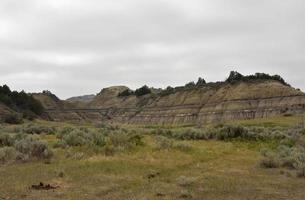 Erosion Visible on Hills in the Badlands photo