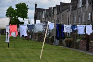 Clothesline with Laundry Hanging Out to Dry in Cumbria photo